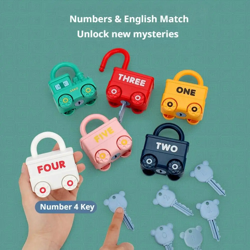 Montessori Lock and Key Train Set, Educational Toys for Toddlers 1-3, Baby Learning Train with Keys Matching Game