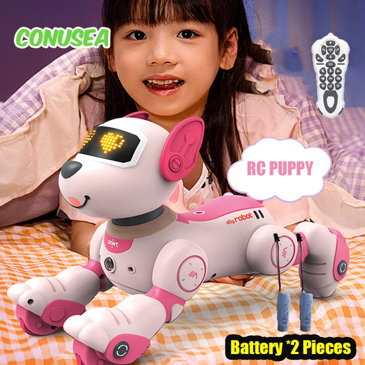 Girls Rc Robot Dog Intelligent Puppy Remote Control pets Programming Voice Interactive Children's Electronic smart robots toys