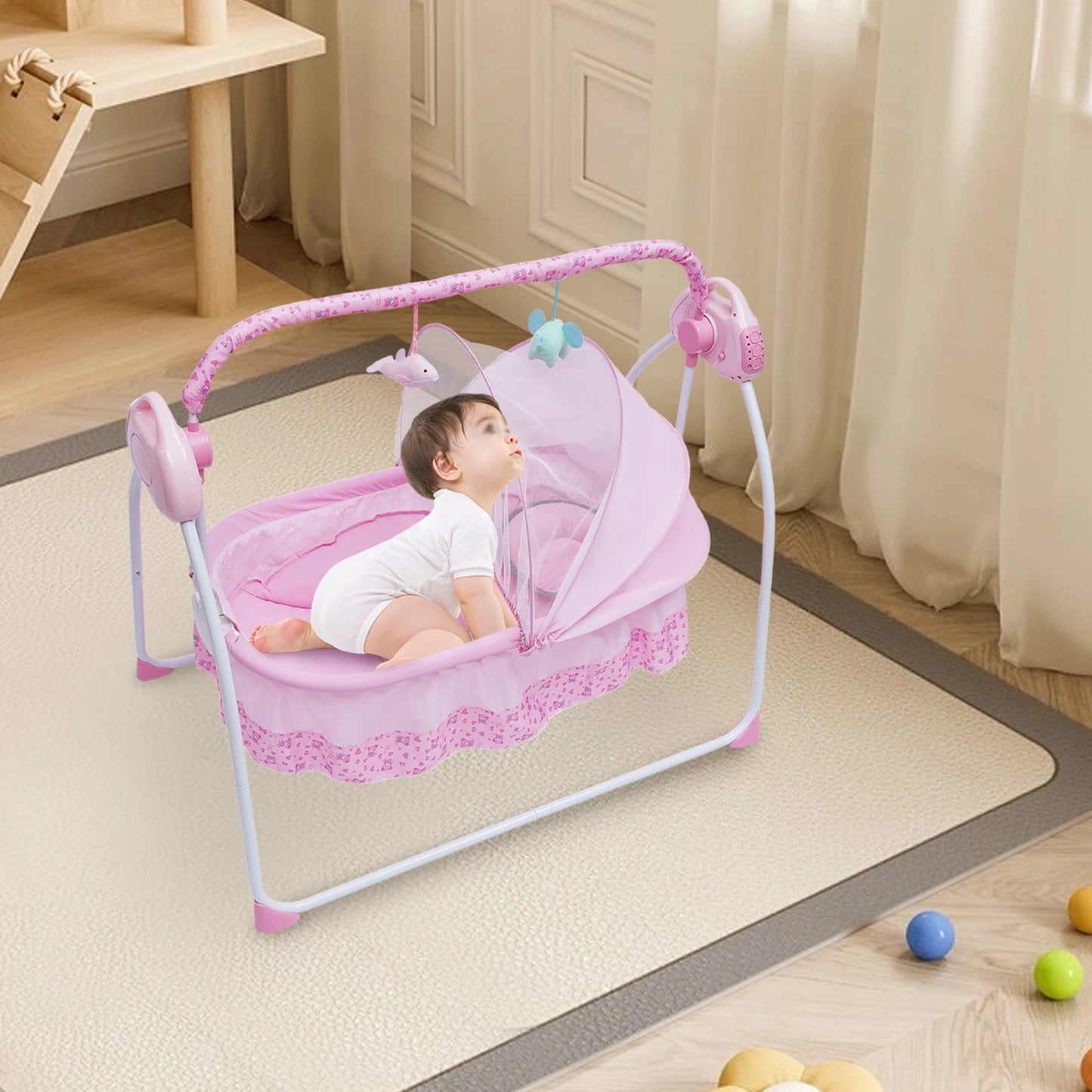0-25Kg Big Space Electric Baby Crib Cradle Infant Rocker Auto Swing Bed Baby Cradle For Babies Who Are 0-18 Months In Age