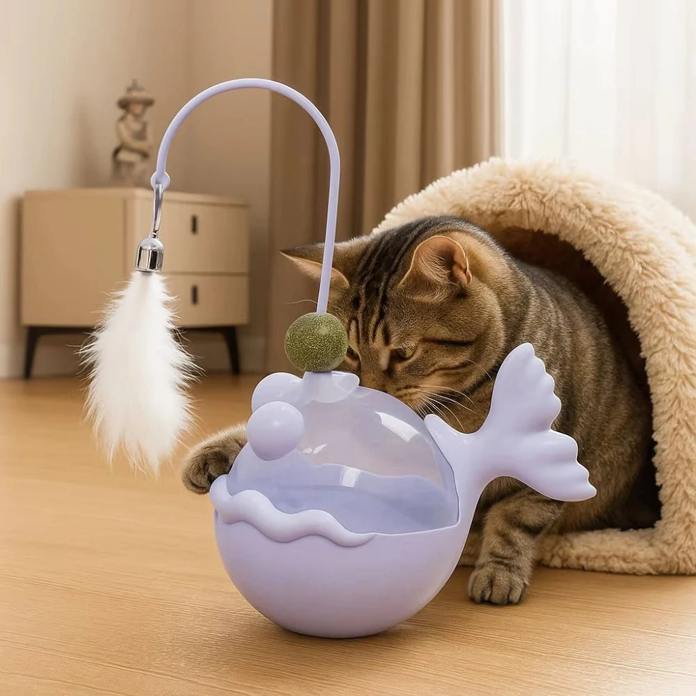 Pet Cat Rolling Toy Ankang Fish Teasing Cat Stick Self Entertainment Relaxation Interaction Leaking Cat Shaking Out Food Mint