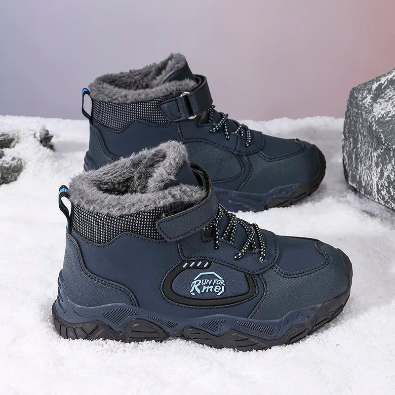 Children's Thick soled Mountaineering Shoes Thick soled Boys' Velvet Warm Thick soled Comfortable Autumn/Winter New Short Boots