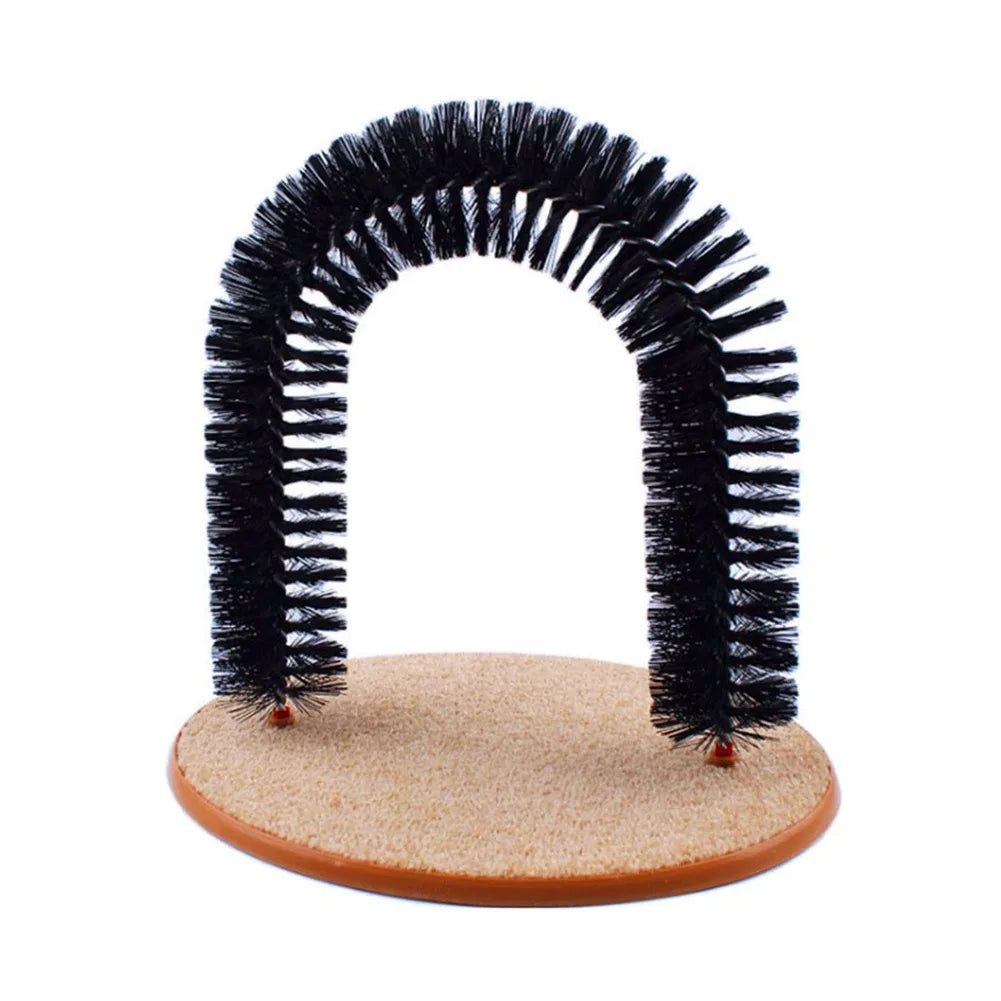 Cat Arch Self Groomer Massager Cat Grooming Brush with Sturdy Scratcher Pad Pet Puppy Cat Scratcher Toys for Indoor Cats