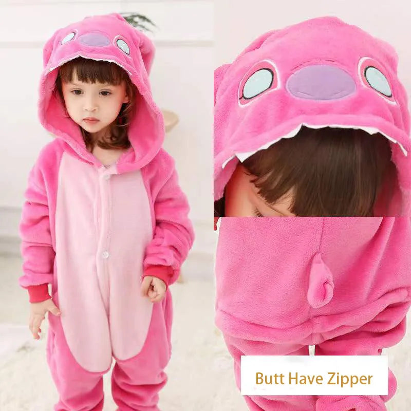 Kigurumi Stitch Cartoon Pajamas Sets Kids Children Animal Onesies Jumpsuit Girls Boys Anime Cosplay Costumes Christmas Halloween