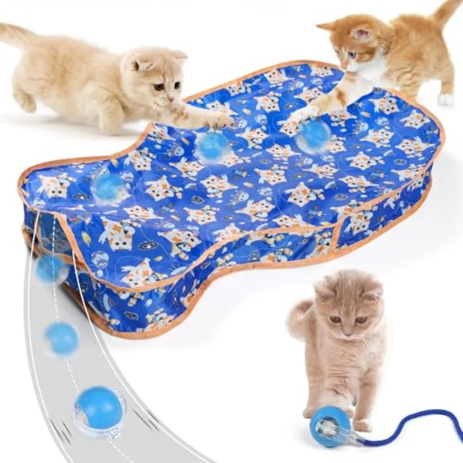 Interactive Cat Toy for Indoor Cats Hide and Seek Cat Toy Cat Play Mat Automatic  Activated Cat Enrichment Toys Electric SelfMo