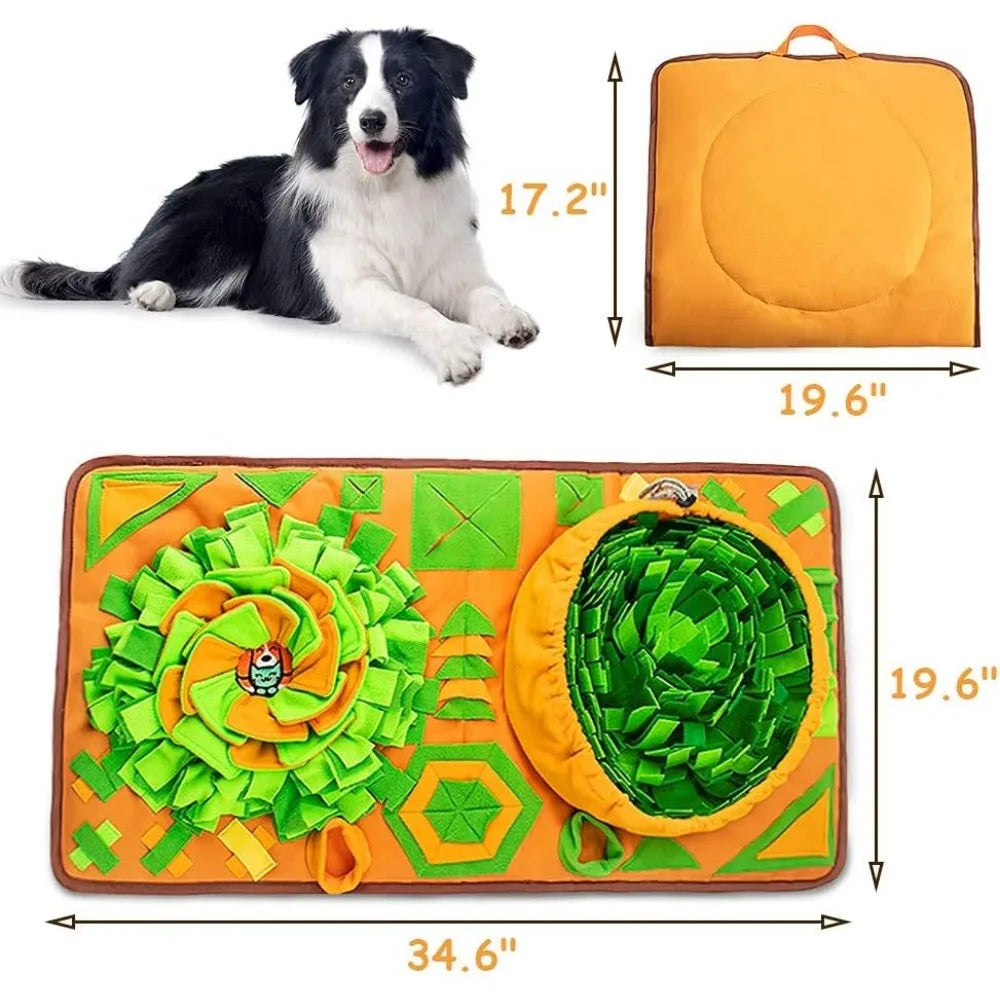AWOOF Large Dog Snuffle Mat, Interactive Feeding Mat, 34.6 in x 19.6 in, Squeaker and Crinkle Paper, Non-Slip, Easy to Clean