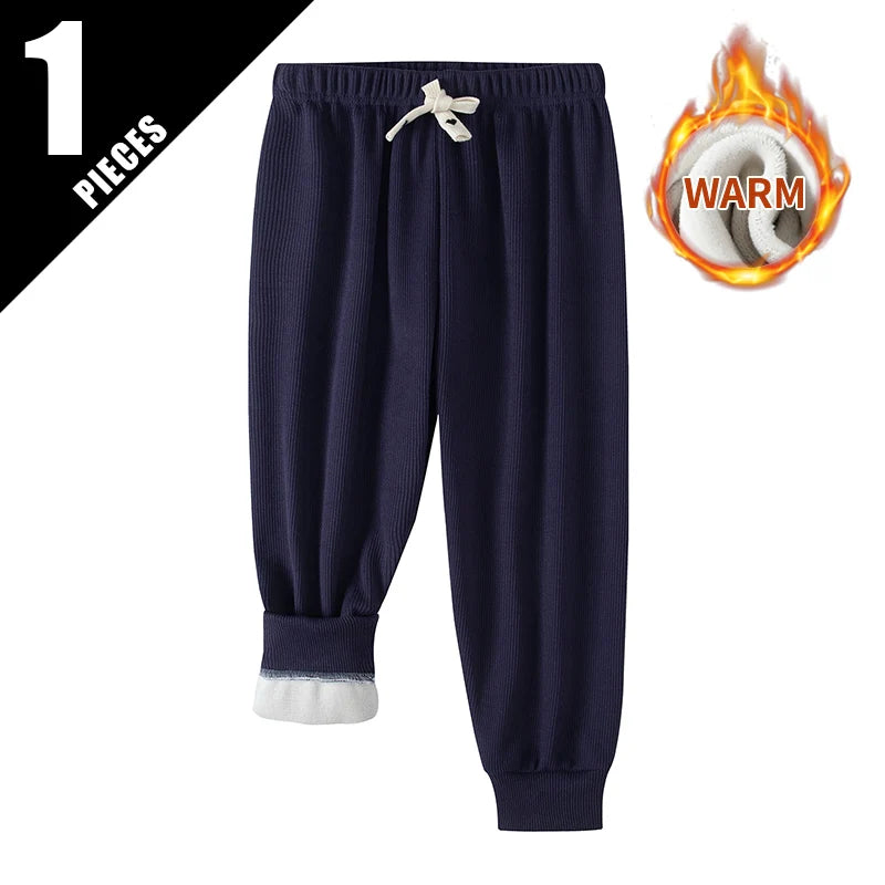 Autumn And Winter Children's 7-color Casual Sports Sweatpants Versatile For Boys And Girls With Thick Fleece And Haren Pants