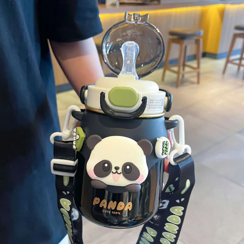 Cartoon Children's panda cute bottle Doll Big Belly Cup Boys and Girls New Portable Straw Cup