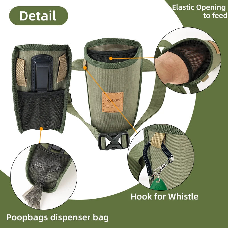Portable Dog Snack Pocket Outdoor Walking Dog Snack Bag Pet Waist Pack Storage Pouch Puppy Training Bag Food Reward Pet Supplies