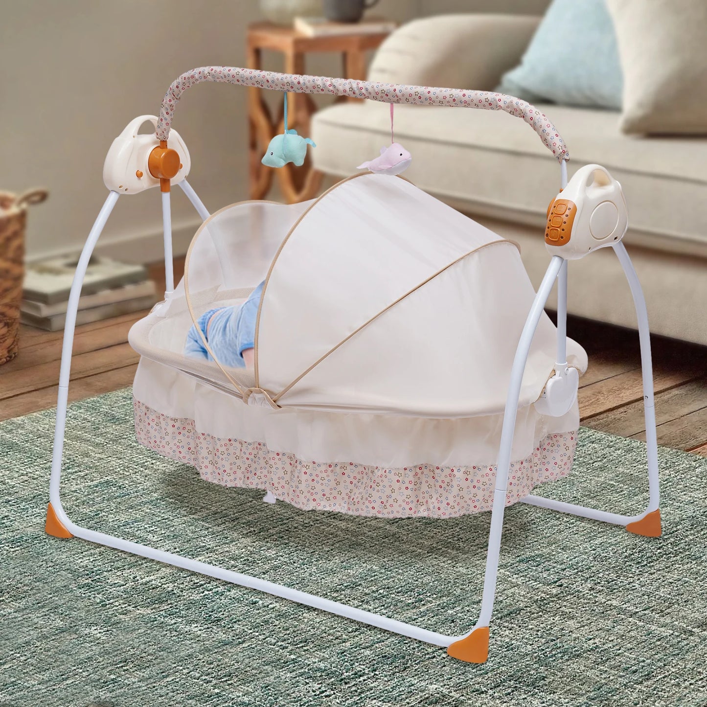 0-25Kg Big Space Electric Baby Crib Cradle Infant Rocker Auto Swing Bed Baby Cradle For Babies Who Are 0-18 Months In Age