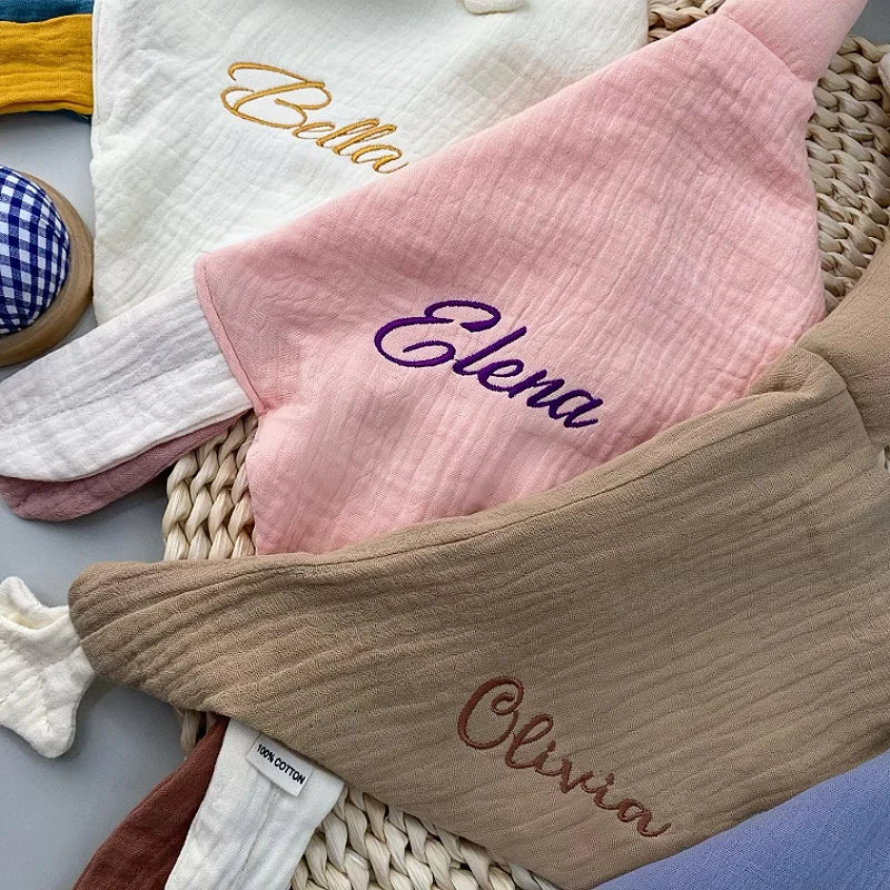 Baby personalized Name Blanket Muslin Kids Cotton Blanket With Name Infant Sleepping Doll for Newborn Shower Gifts