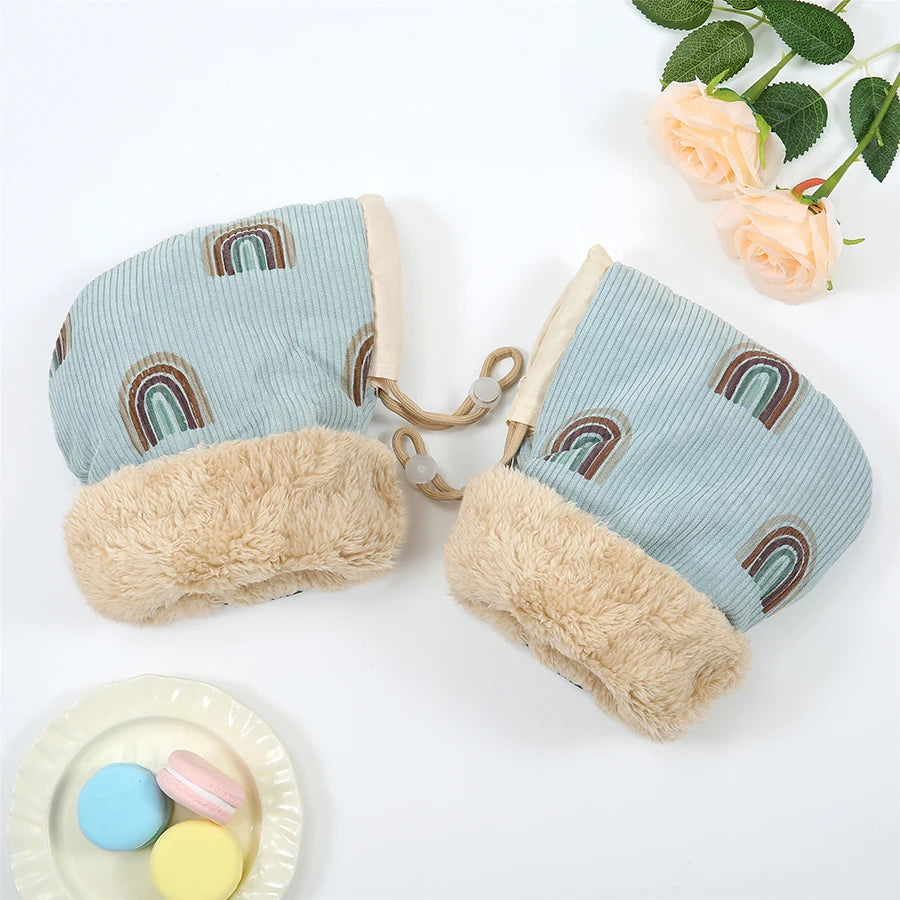 Children's Bicycle Gloves Children's Outdoor Sports Mittens Cartoon Printed Hands Warmer Scooter Gloves for Winter