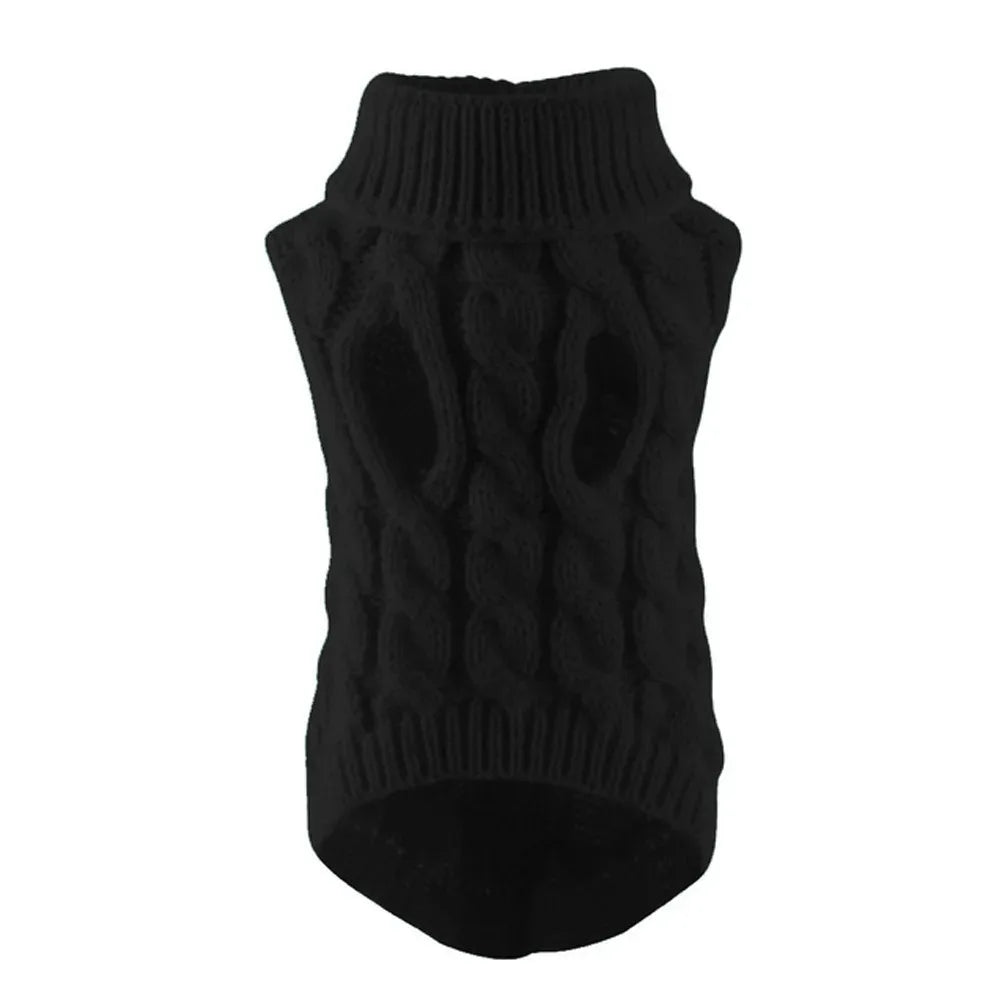 Winter Warm Dog Sweater Turtleneck, Easy Wear Open Front Pet Pullover for Small Medium Dogs, Soft Machine Washable Knit Coat