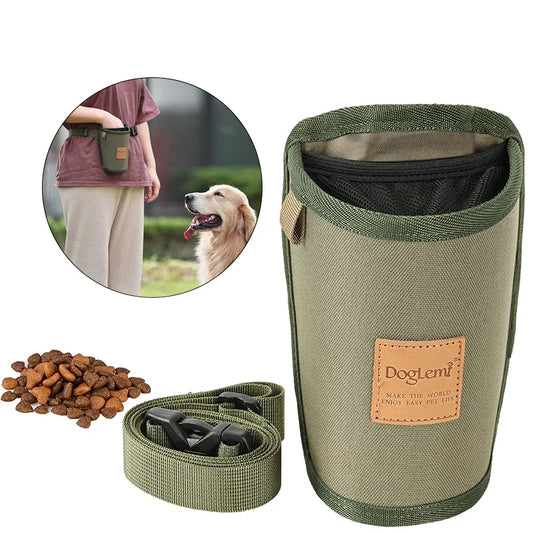 Portable Dog Snack Pocket Outdoor Walking Dog Snack Bag Pet Waist Pack Storage Pouch Puppy Training Bag Food Reward Pet Supplies