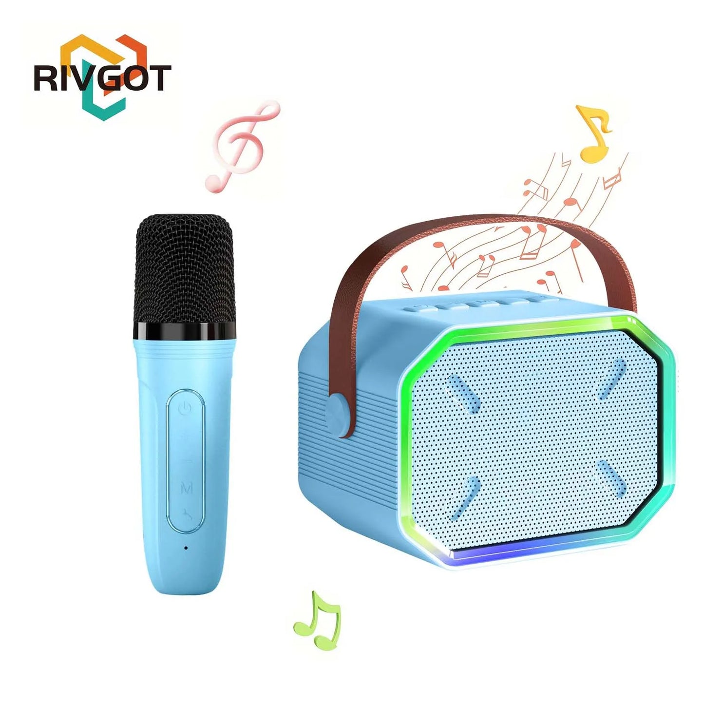 Mini Karaoke Machine for Kids Portable Karaoke Machine Bluetooth Wireless Microphones LDE Light Toys Gifts for Girls Boys