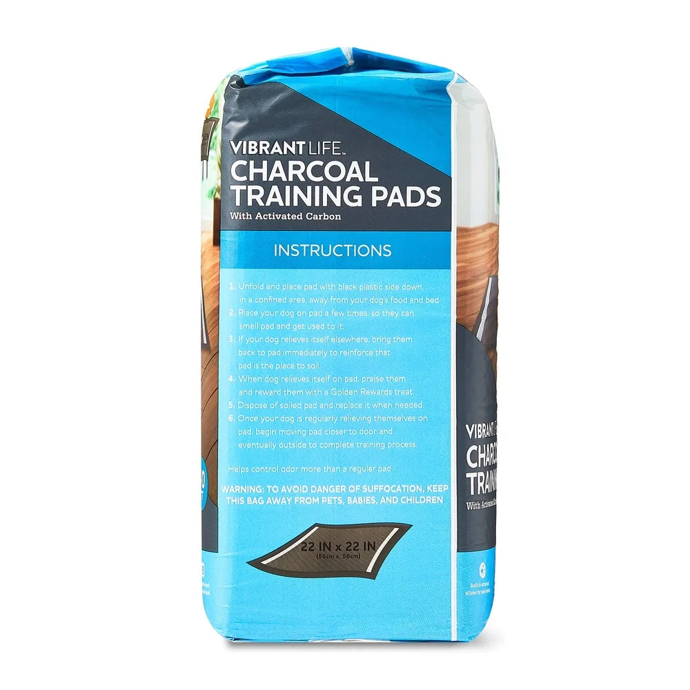 Large Charcoal Puppy Training Pads 22x22 Inches 50 Count Leakproof Absorbent Odor Neutralizing Quick Drying Built-In Attractant