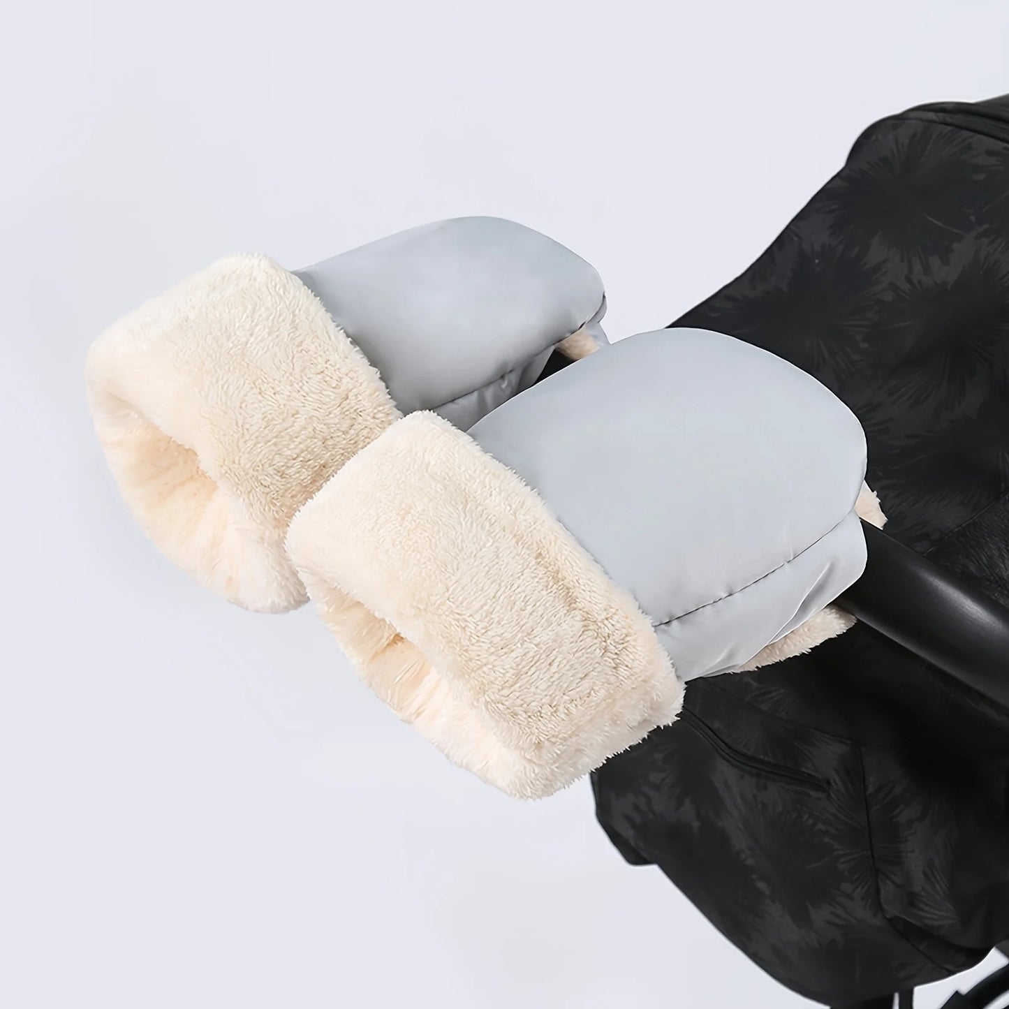 1pair Winter Stroller Gloves - Thick Fleece-Lined Windproof Cold-Resistant, Soft Fiber for Outdoor Baby Stroller Activities