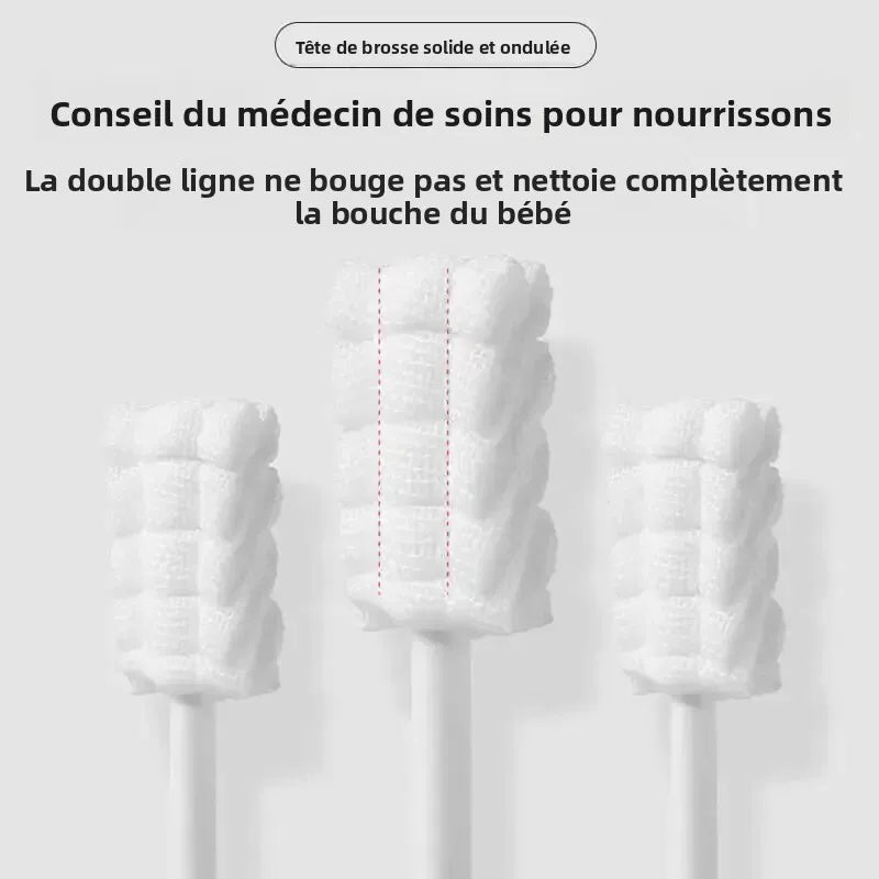 30/60pcs Baby Oral Cleaning Stick Disposable Cleaner Milk Teeth Gauze Toothbrush Baby Tongue Washing For Newborn Oral Care