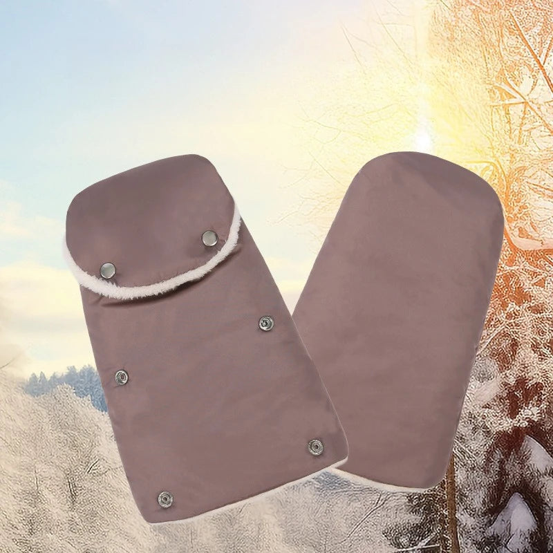 1pair Winter Stroller Gloves - Thick Fleece-Lined Windproof Cold-Resistant, Soft Fiber for Outdoor Baby Stroller Activities