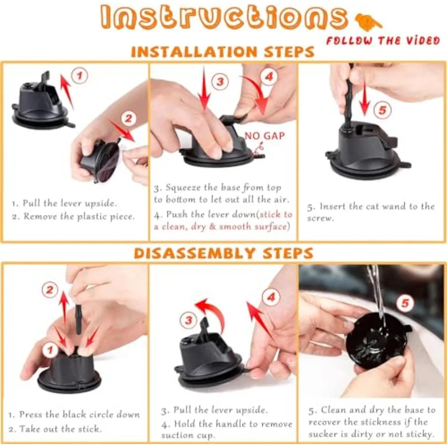 22Pcs 5in1 Cat Toys Interactive Cat Toy for Indoor Cats with Sticky Super Suction Cup Detachable Replacements Feathers Ba Mice