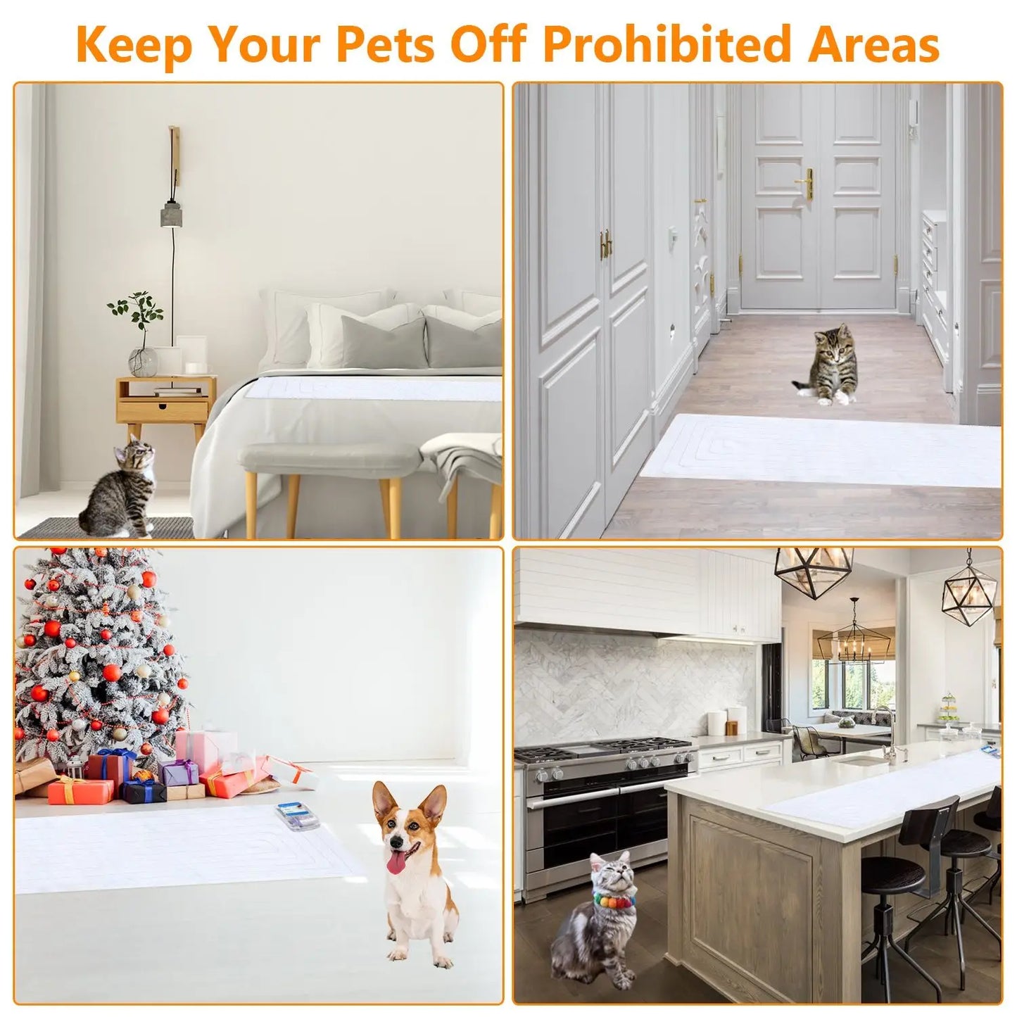 For Electronic Pet Training Mat Indoor Safe Shock Training Pad for Dogs Cats Pet Barrier 60x12in with 3 Training Modes