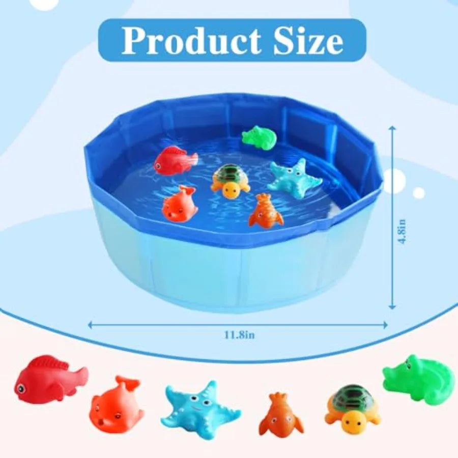 Cat Pool ToyPortable Cat Water Toy with Interactive Fish Toys Engaging Interactive Cat Toys for Indoor Cats 6 PCS Blue Set for