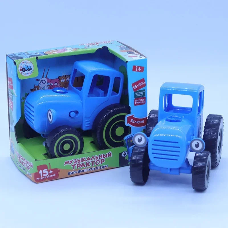 Musical Pull-Along Toy with Songs and Lights Famouse Russian Blue Tractor Cartoon - Learning Aid Tract