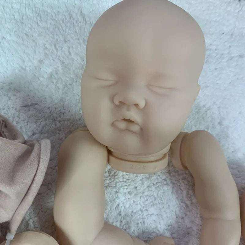 20inch ASHIA Reborn Doll Kit Cute Sleeping Baby Lifelike Soft Touch Unfinished Unpainted Doll Parts DIY Blank Doll Kit Bebe Toys