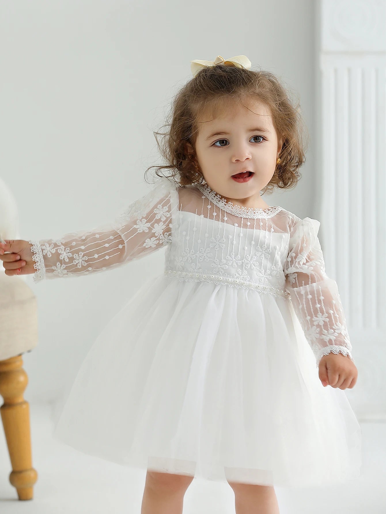 Baby Christening Stuff Dress Baby Dress Girls Party Birthday Wedding Princess White Dresses for Woman