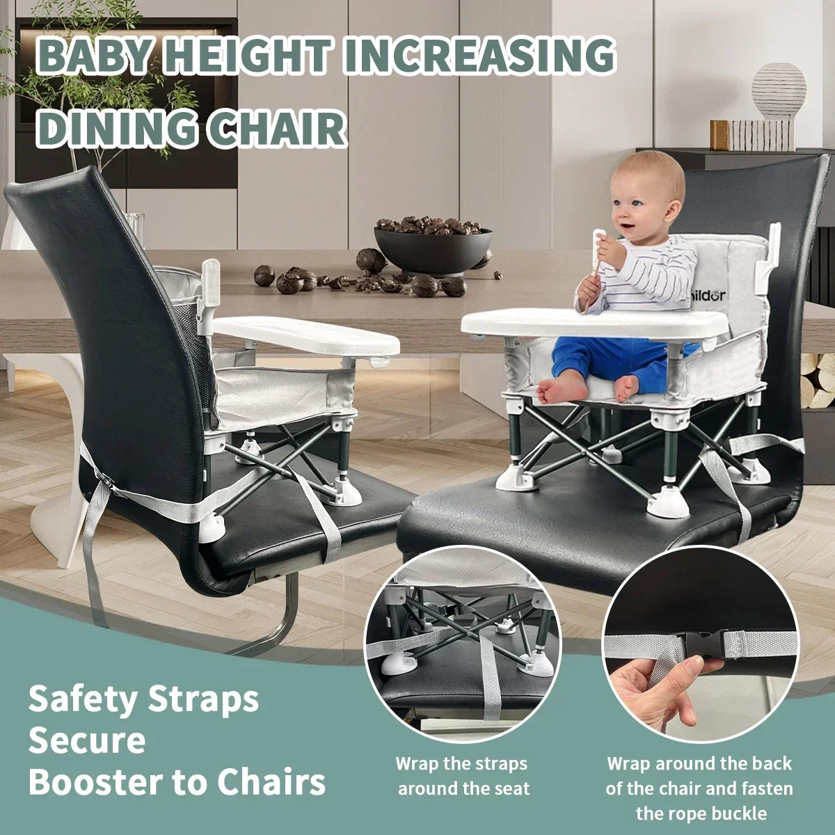 Kids chair, Portable and foldable, it can be used to increase the height of the seat, as a feeding chair and an outdoor camping