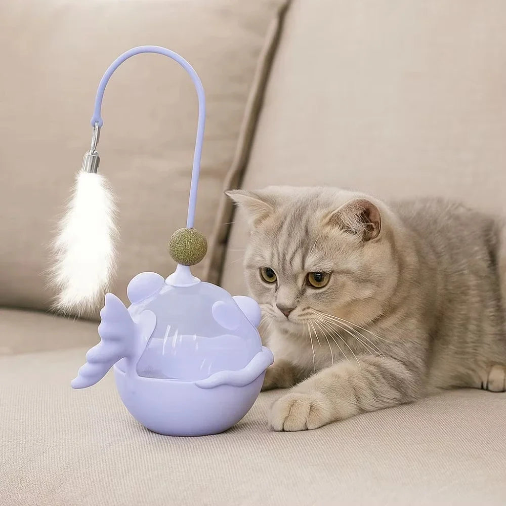 Pet Cat Rolling Toy Ankang Fish Teasing Cat Stick Self Entertainment Relaxation Interaction Leaking Cat Shaking Out Food Mint