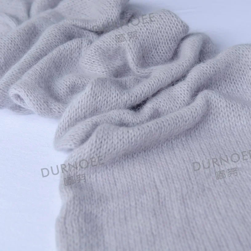 Baby Swaddling  Blanket Newborn Photography Receiving Stretchable Wool Wrap Handmade Hat Photo Shooting Accessories