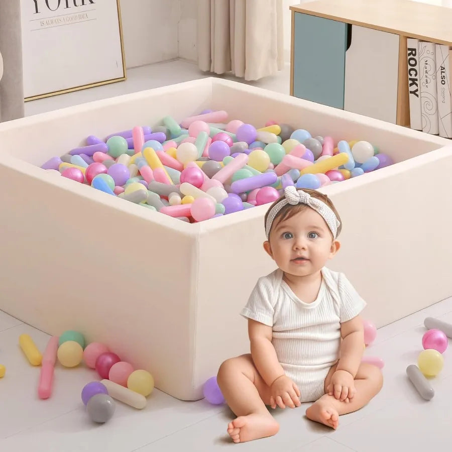 Ball Pit Balls and Strips for Ball Pits 50pcs Cute Plastic Star Toy Balls for Baby Toddler 1-3 Birthday Bounce House Play Tent