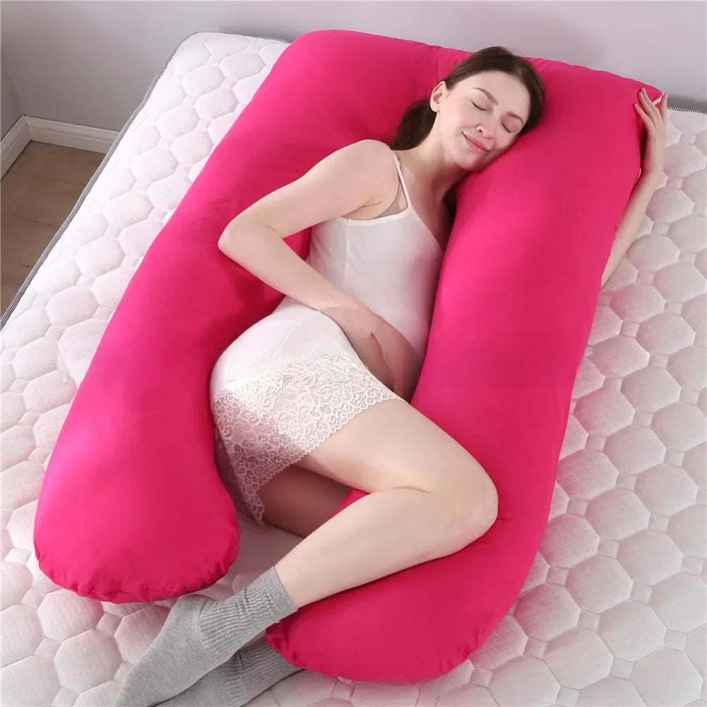 Pregnant Women Sleeping Support Pillow Cotton Pillowcase U Shape Maternity Pillows Pregnancy Side Sleeper Bedding No Filler