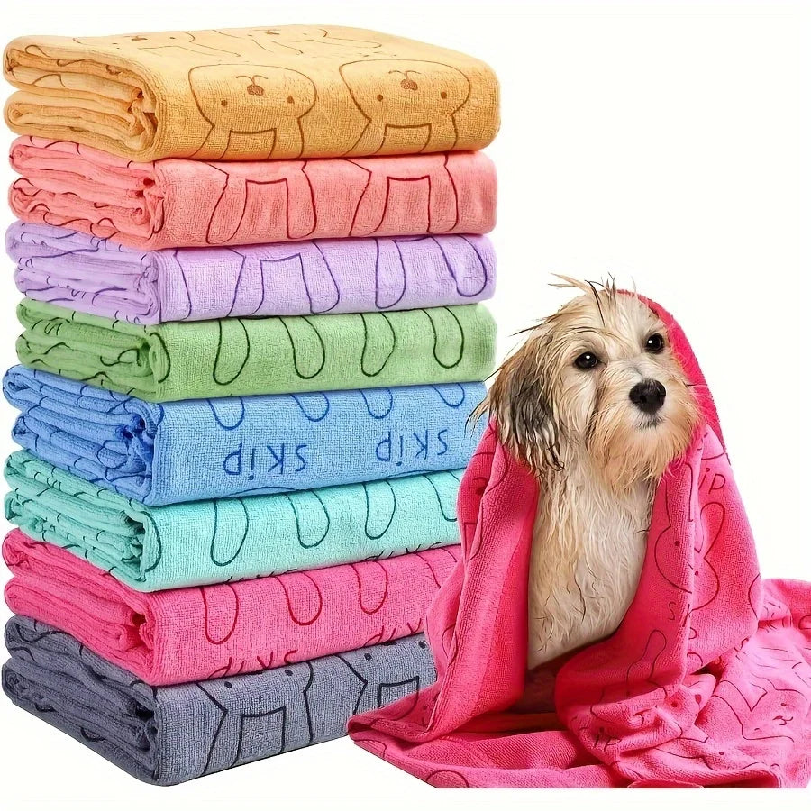 1pc Ultra Fine Fiber Super Absorbent Pet Bath Towel, Fast Drying, Soft and Comfortable Small To Large Dog and Cat Grooming Towel