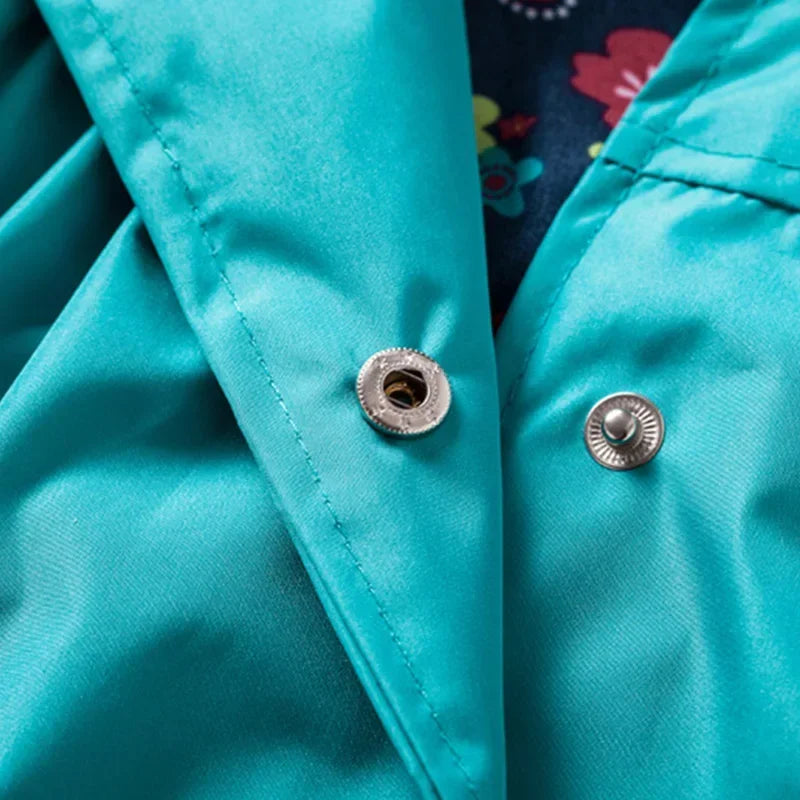 2PCS Unisex Toddler Waterproof Outfit - Spring Autumn Long-Sleeve Flower Print Coat & Pants