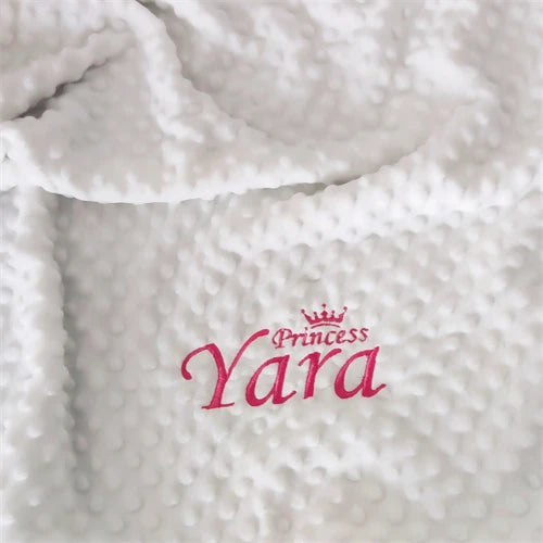 Personalized Baby Blanket with Name for Newborn Boys and Girls Custom Minky Fleece Toddler Crib Stroller Blanket Birthday Gift