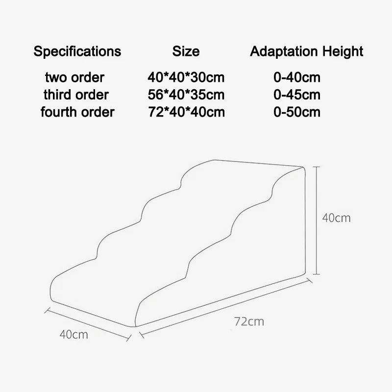 Pet High Density Foam Dog Secure Stairs Ramps Non-Slip Pet Steps for Older Dogs Pet with Joint Pain Sofa Bed Ladder Pet Supplies