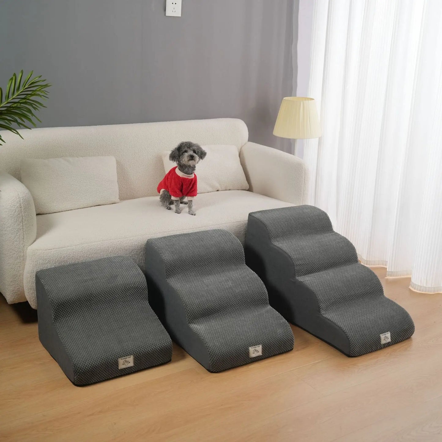 Pet High Density Foam Dog Secure Stairs Ramps Non-Slip Pet Steps for Older Dogs Pet with Joint Pain Sofa Bed Ladder Pet Supplies