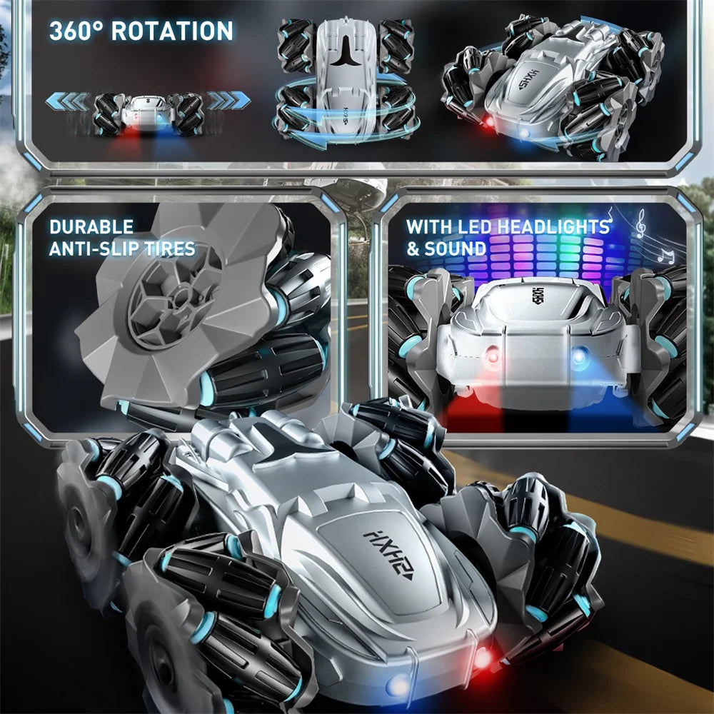 Remote Control Car,Double Sided 360° Rotating 4WD RC Cars, 2.4GHz Electric Race Stunt Toy Car Rechargeable Toy Cars Boys Girls