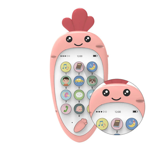 1Set Early Education Phone Bilingual Interactive Smart Phone for Babies Gel Bite Pacifier Mobile Learning Music Soothing