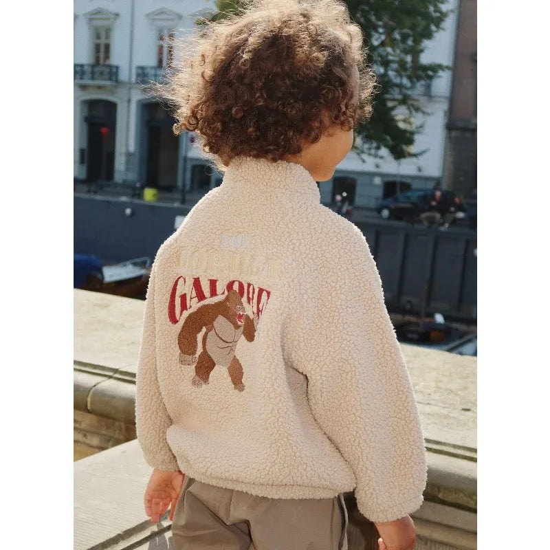 2025 Winter Casual Boys Coat  Sherpa Jacket  Boys Girls Fashion Fleece Warm Outfit for Boys Girls Winter Kids Clothing