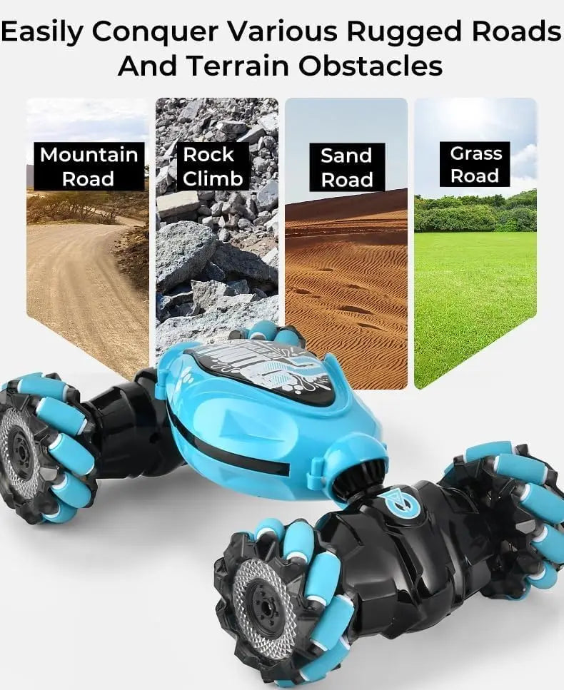 4WD Stunt Car RC Toy, Remote Control Car for Boys & Adults, All Terrain Monster Trucks for Ages 4-12 with Lights & Music