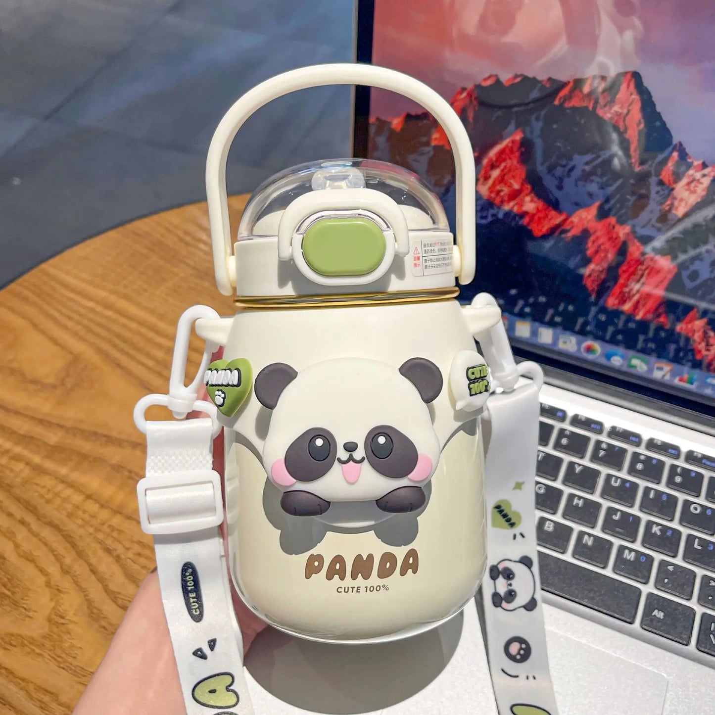 Cartoon Children's panda cute bottle Doll Big Belly Cup Boys and Girls New Portable Straw Cup