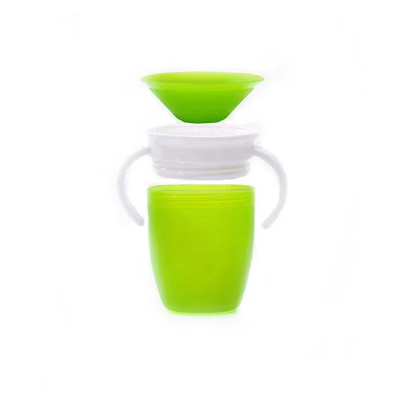 Baby Learning Drinking Cup With Double Handle Flip Lid 360 Degrees Can Be Rotated Leakproof Cup Infants Water Cups Bottle