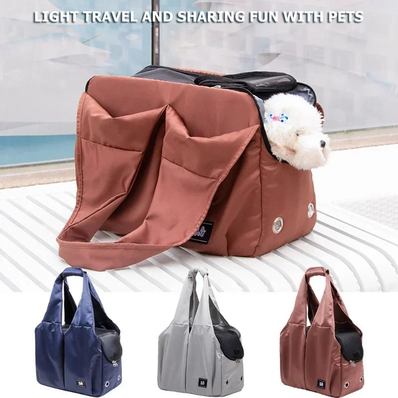 Pet Bag Folding Bags Cats Dog Breathable Folding Travel Cat Handbag Small Waterproof Shoulder Outdoor Carrying Shoulder Bag Dog