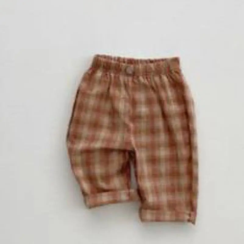 Kid Boy New Fashion Plaid Pants Simple Comfortable Trousers Toddler Boy Striped Cotton Wide Leg Pants All-match Pants