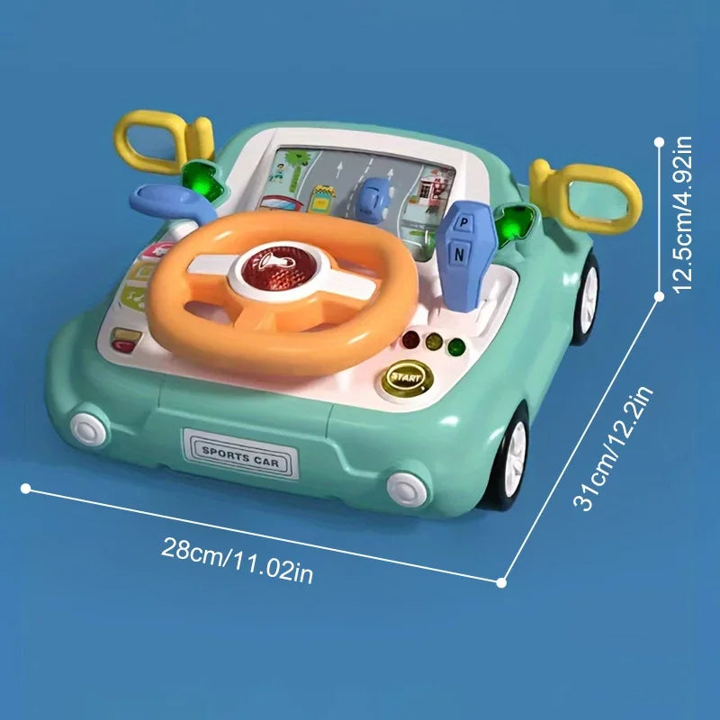 Baby Car Toy Light Musical Steering Wheel Toy Interactive Simulation Drving Toys Car Seat Sensory Toy Develops Fine Motor Skills