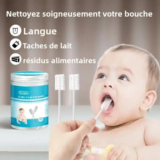 30/60pcs Baby Oral Cleaning Stick Disposable Cleaner Milk Teeth Gauze Toothbrush Baby Tongue Washing For Newborn Oral Care