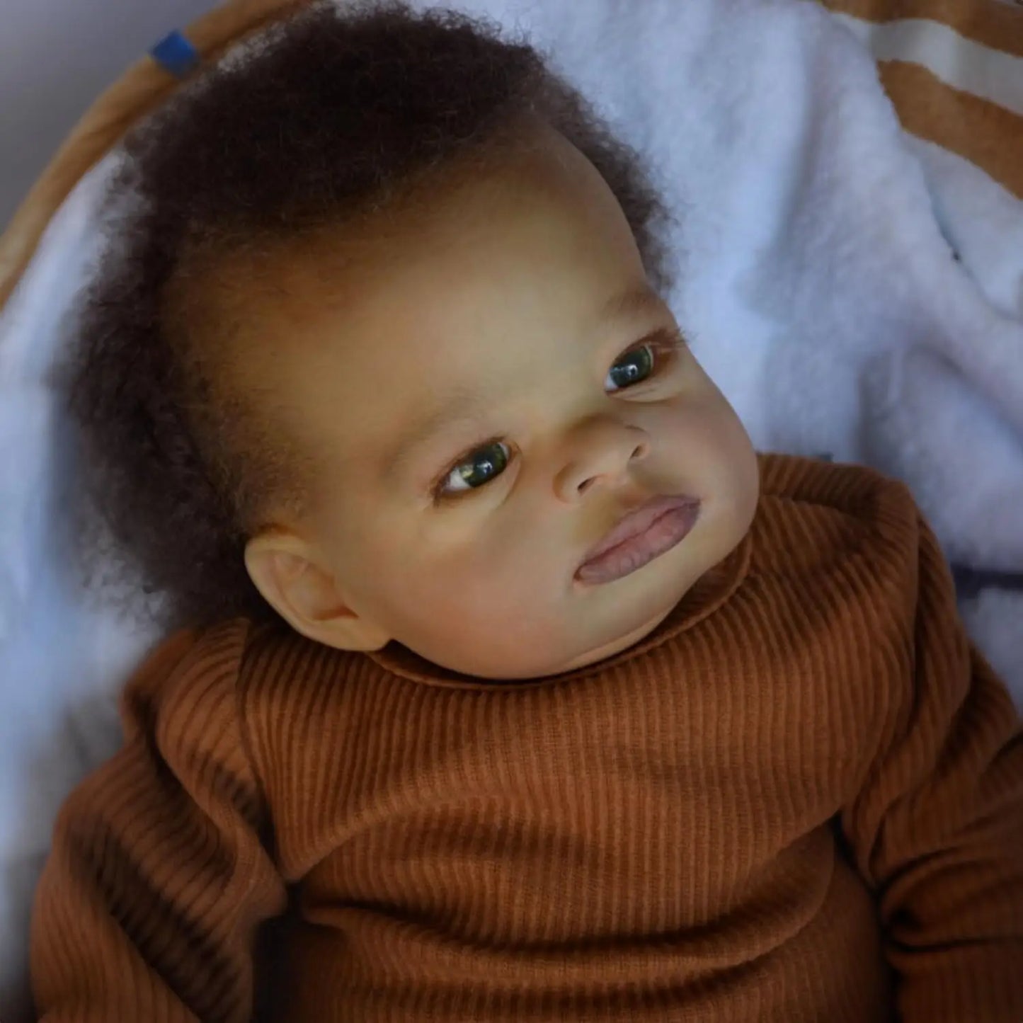 Risbecko 20 Inch Lifelike Black Reborn Baby Doll - African American Soft Cloth Body Doll - Birthday Gift/Christmas Gift