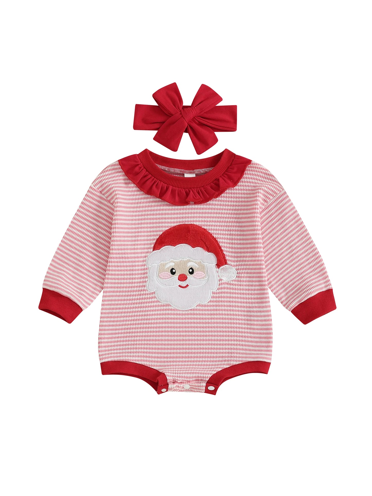 Infant Baby Boy Romper Winter Snowflake Print Reindeer Embroidery  with Hat Set Holiday Costume Outfit for Newborn